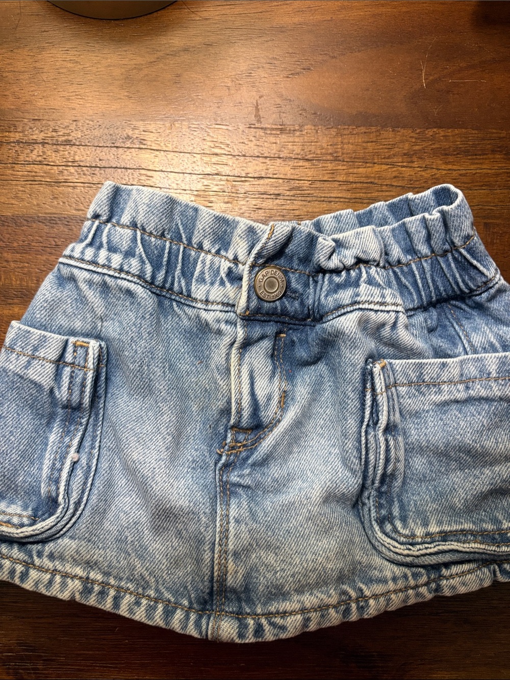 Light Blue Denim Skort for toddler - Elastic Waist